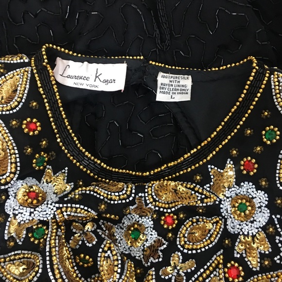 Vtg 80’s Lawrence Kazar Sequins Cocktail Dress - Picture 15 of 16